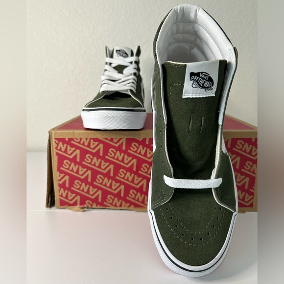 Vans Sk8 Hi Rain Camo Green Multi Canvas Suede Mens Size 6.5 Womens 8 - Picture 4 of 9